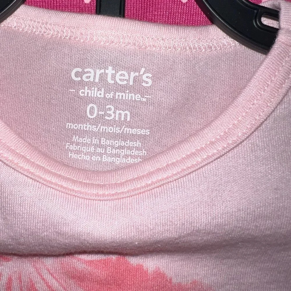 NWT Carter's Baby Girl Shorts Outfit Set, 3-Piece Size 0-3 Months
